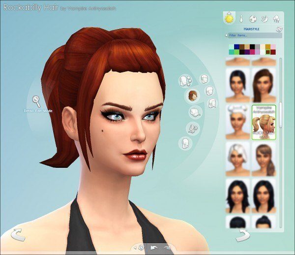 Mod The Sims: Rockabilly Hairstylenew mesh by Vampire aninyosaloh for Sims 4