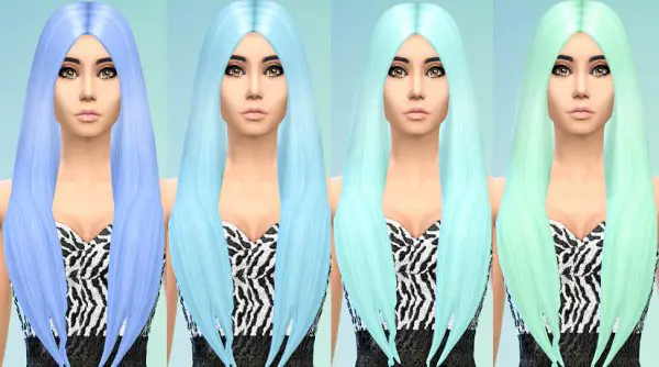 Ohmyglobsims: Pastel Hair Recolors   David Sims Long Classic hairstyle for Sims 4