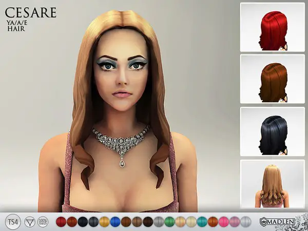 The Sims Resource: Madlen Cesare   new mesh Hairstyle by MJ95 for Sims 4
