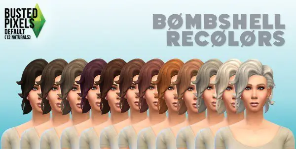 Busted Pixels: Bombshell hairstyle recolors for Sims 4