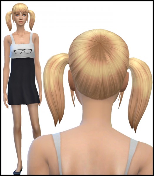 Simista: New pigtail hair mesh for Sims 4