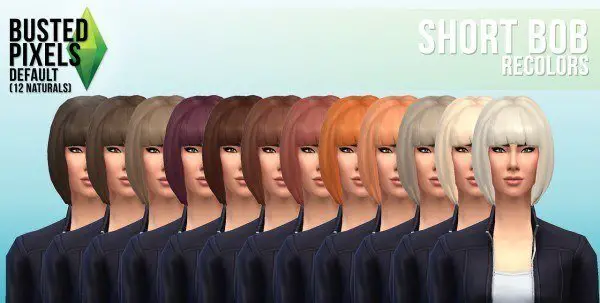 Busted Pixels: Short bob hairstyle for Sims 4