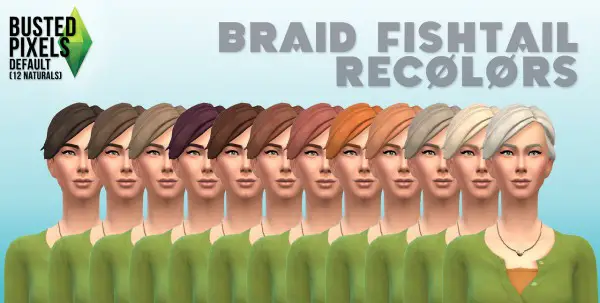 Busted Pixels: Braid fishtail hairstyle for Sims 4