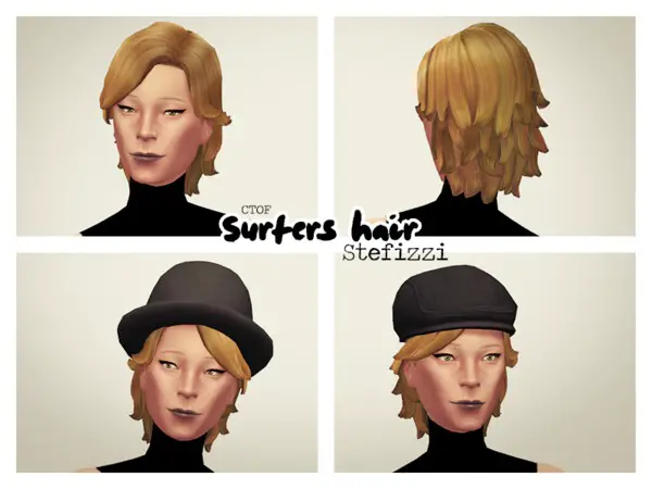 The Sims Resource: Surfer hairstyle by Stefizzi for Sims 4