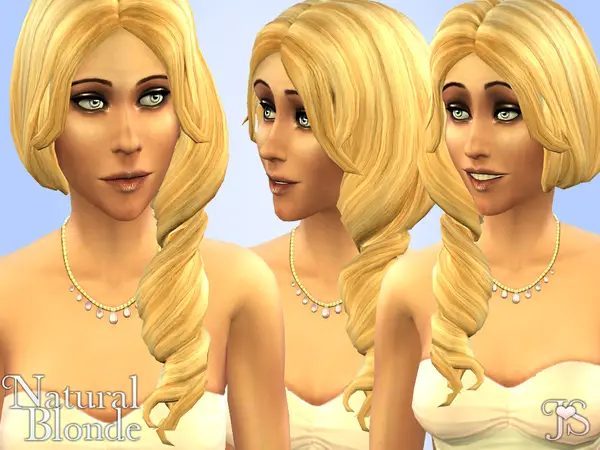 The Sims Resource: Natural Blonde hairstyle recolored by JavaSims for Sims 4
