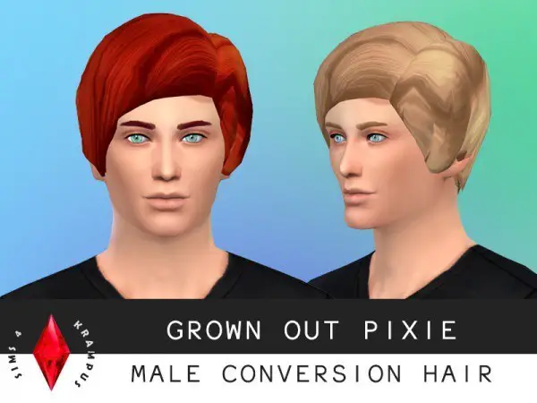 Sims 4 Krampus: Grown out pixie hairstyle converted for Sims 4