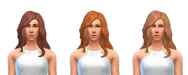 Busted Pixels: Long wavy classic 12 colors for Sims 4