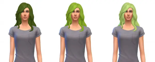 Busted Pixels: Long Wavy Over Shoulder unnatural colors for Sims 4