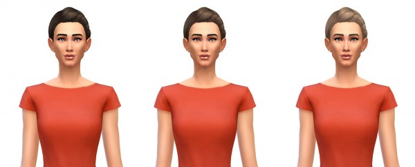 Busted Pixels: French braided bun 12 colors for Sims 4