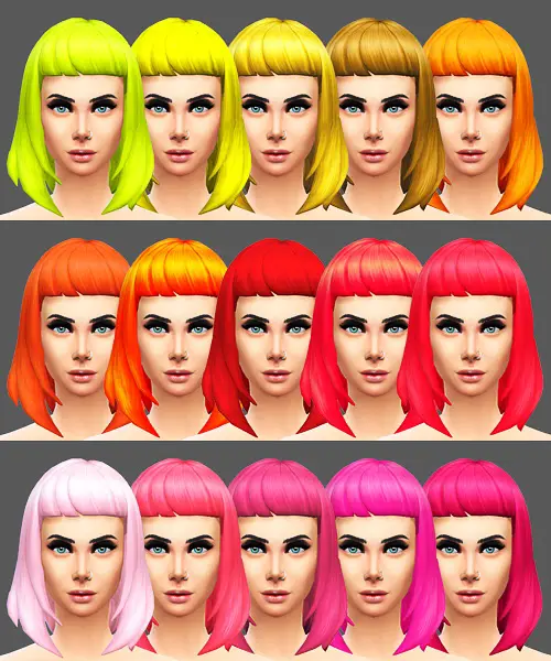 Sqquaresims: Natural colours hairstyle for Sims 4