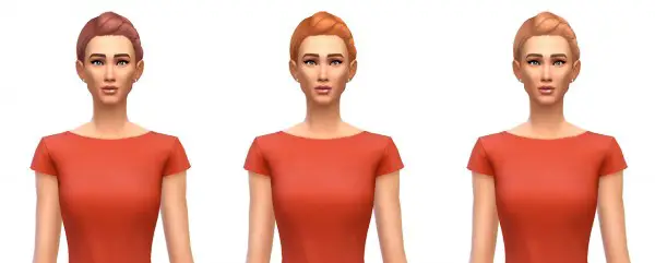Busted Pixels: French braided bun 12 colors for Sims 4