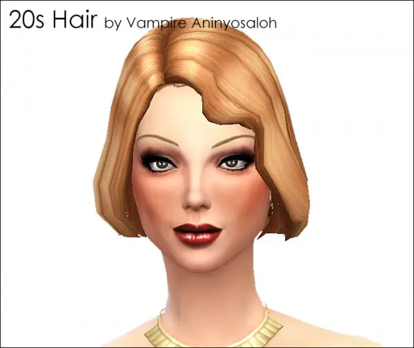 Mod The Sims: 20s Hairstyle new mesh by Vampire aninyosaloh for Sims 4