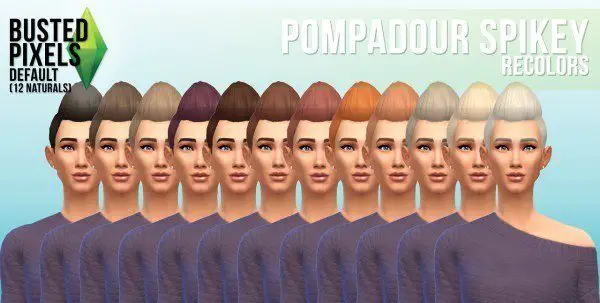 Busted Pixels: Pompadour spikey hairstyle for Sims 4