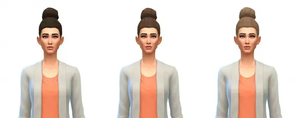 Busted Pixels: Bun large hairstyle 12 colors for Sims 4