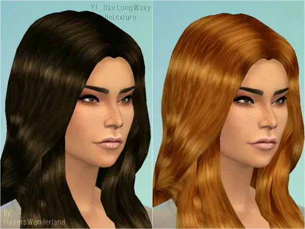 The Sims Resource: Long Wavy hairstyle retextured for Sims 4