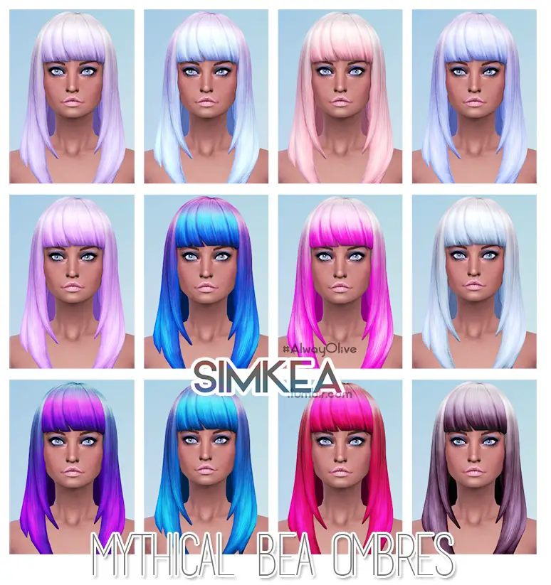 Sims 4 Hairs ~ Simkea: Mythical Bea Ombres hairstyle