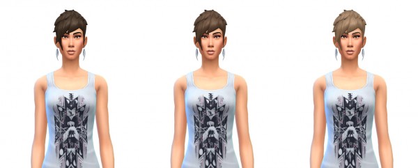Busted Pixels: Medium straight edge asym for Sims 4