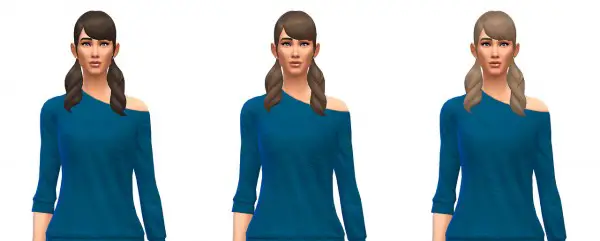 Busted Pixels: Pigtails long wavy bangs hairstyle for Sims 4