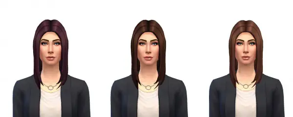 Busted Pixels: Long straight hairstyle 12 colors for Sims 4