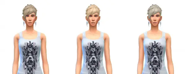 Busted Pixels: Medium straight edge asym for Sims 4