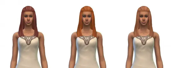 Busted Pixels: Braided pulled back 12 colors for Sims 4