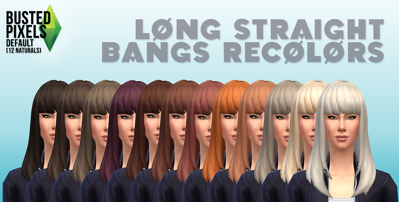sims 4 long hair straight bangs cc