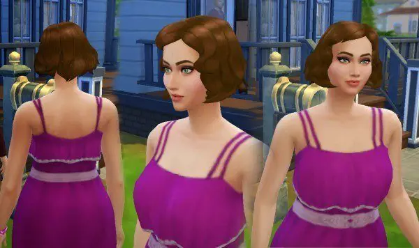 Mystufforigin: Short Wavy Hairstyle for Sims 4