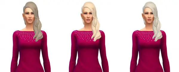 Busted Pixels: Long wavy no shaved hairstyle for Sims 4