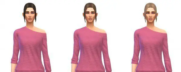 Busted Pixels: Ponytail lowparted hairstyle for Sims 4