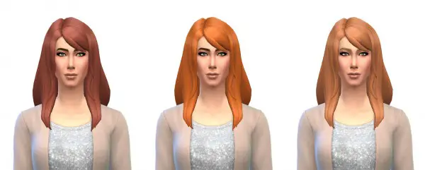 Busted Pixels: Long style bangs hairstyle 12 colors for Sims 4