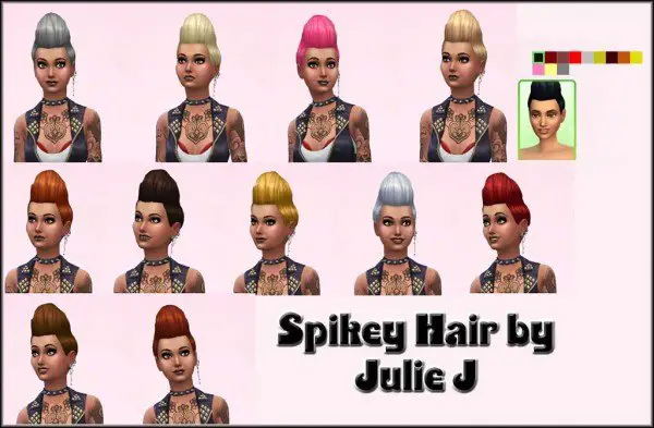 Mod The Sims: Pompadour Spikey hairstyle   new mesh by Julie J for Sims 4