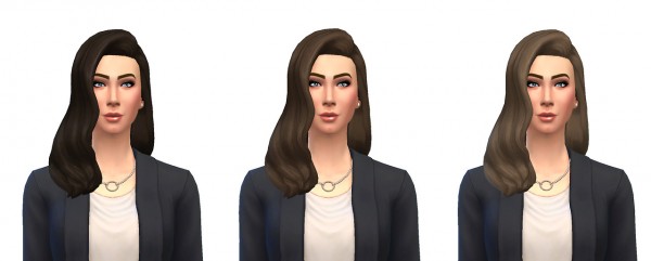 Busted Pixels: Long Wavy classic hairstyle for Sims 4