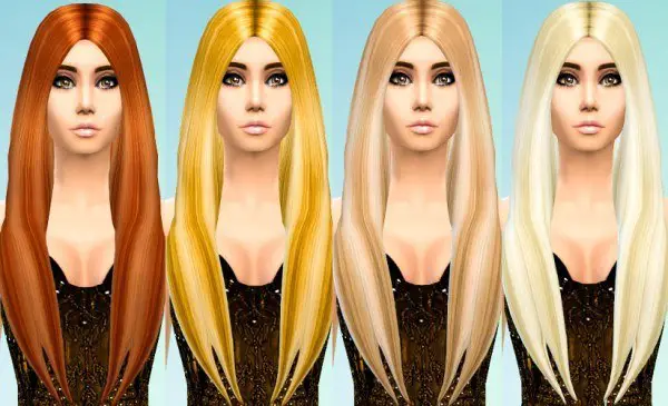 Ohmyglobsims: Balayage Highlights in David Sims Long Classic Style for Sims 4