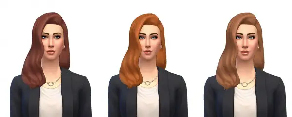 Busted Pixels: Long Wavy classic hairstyle for Sims 4