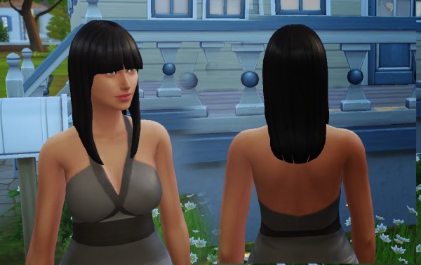 Mystufforigin: Straight bangs Hairstyle converted for Sims 4