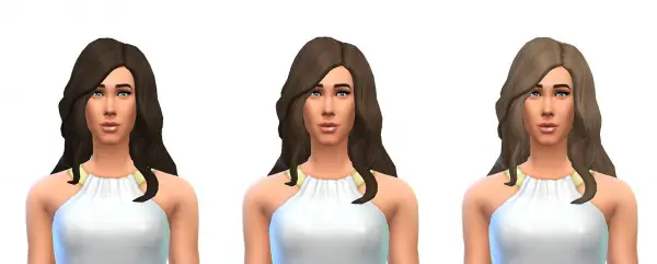 Busted Pixels: Long wavy classic hairstyle 12 colors for Sims 4