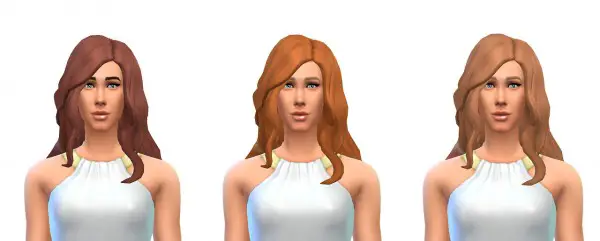Busted Pixels: Long wavy classic hairstyle 12 colors for Sims 4