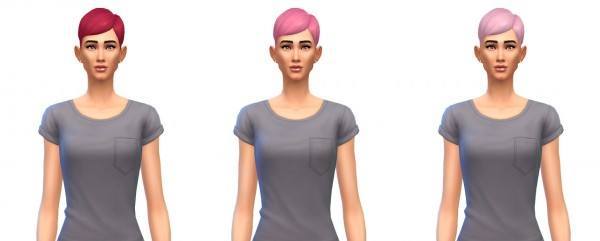 Busted Pixels: Short straight pixie unnatural colors for Sims 4