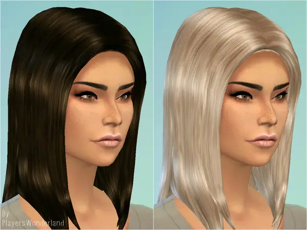 The Sims Resource: Long Wavy Subtle Part hairstyle by PlayersWonderland for Sims 4