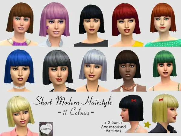The Sims Resource: Modern Hairstyle by Cocobuzz for Sims 4