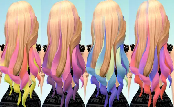 Ohmyglobsims: Chalked Ombre’s hairstyle for Sims 4
