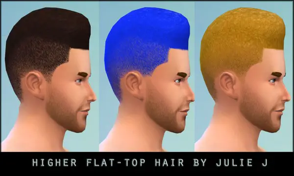 Mod The Sims: Higher Flattop Hairstyle new mesh by Julie J for Sims 4