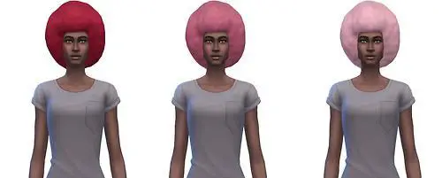 Busted Pixels: Medium textured curls hairstyle unnatural colors for Sims 4