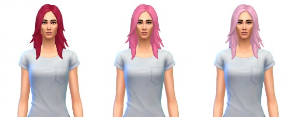 Busted Pixels: Long rocker unnatural hairstyle recolors for Sims 4