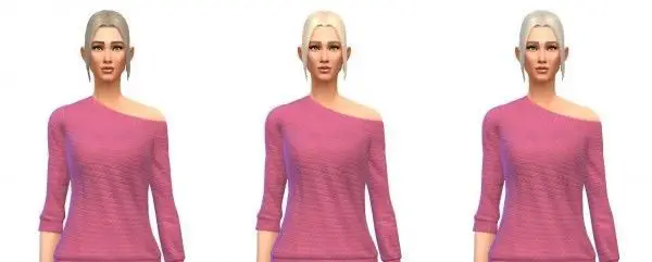 Busted Pixels: Ponytail low parted hairstyle for Sims 4