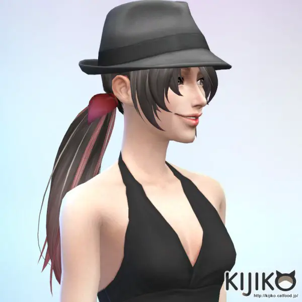 Kijiko Sims: Side Ponytail hairstyle for Sims 4