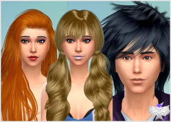 David Sims: 3 Raonjena Hairstyles converted for Sims 4