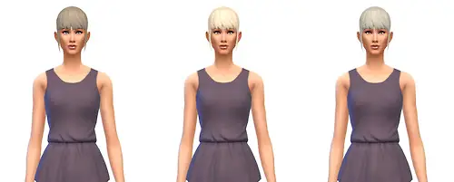 Busted Pixels: Ponytail medium unkept bangs hairstyle recolor for Sims 4