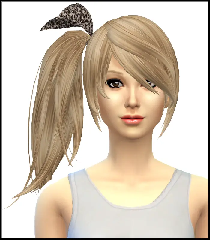 Simista: Kijiko Side Ponytail hairstyle retextured ~ Sims 4 Hairs