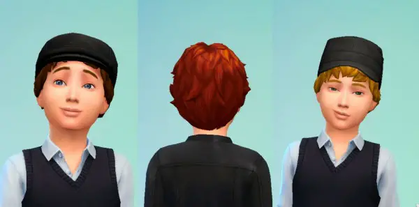 Mystufforigin: Curly Hair for boys for Sims 4